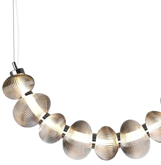 LED luster na lanku BOLLA LED/36W/230V lesklý chróm/dymová sivá