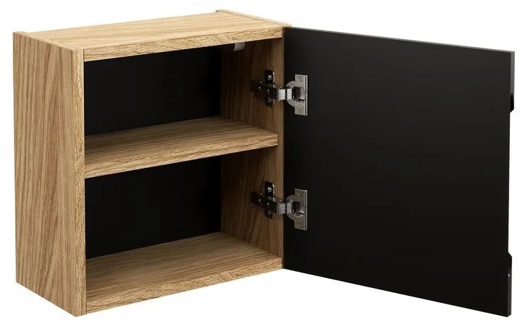 Kúpeľňová zostava Luxor Black Cloud so skrinkami a umývadlami 120 cm čierna/dub olejovaný