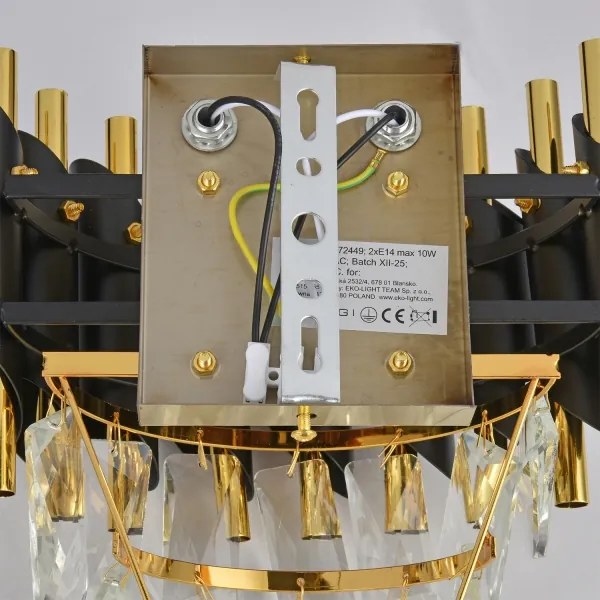 Brilagi - Nástenné svietidlo ECLIPSE 2xE14/10W/230V čierna/zlatá