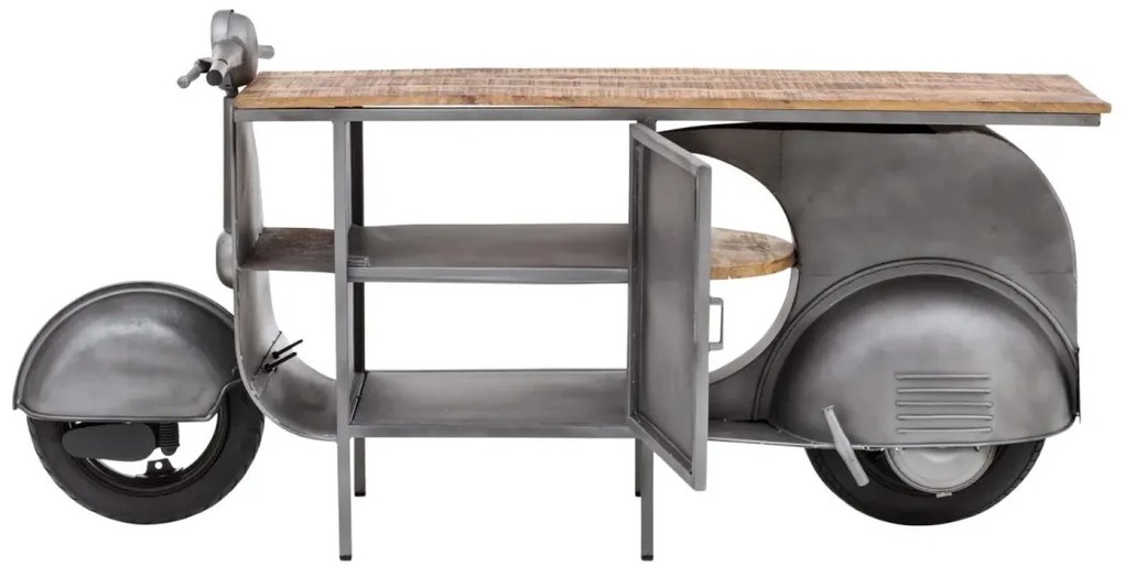 furniture-nabytek.cz - Masívna skrinka pod umývadlo Vanity z kovu a manga, lakovaná, strieborná