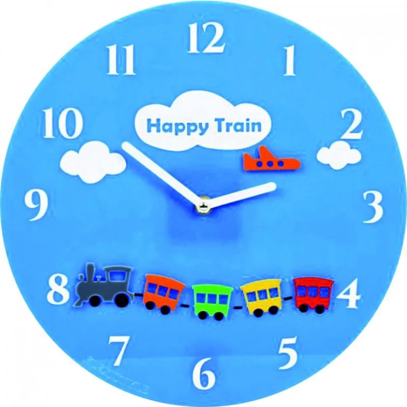 Nástenné hodiny pre deti vlak | SENTOP FL-Z97-ORANGE-2004 X0052