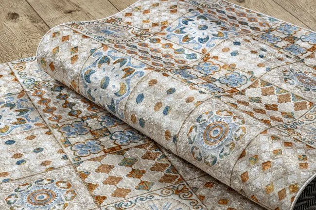 Protišmykový koberec / behúň ANDRE 53010 béžový / modrý