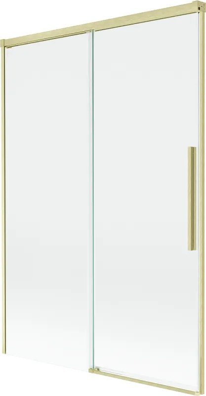 Mexen Rox, 2-krídlová posuvná vaňová zástena 120 x 150 cm, 8mm číre sklo, zlatý matný profil, 8C9-120-001-55-00