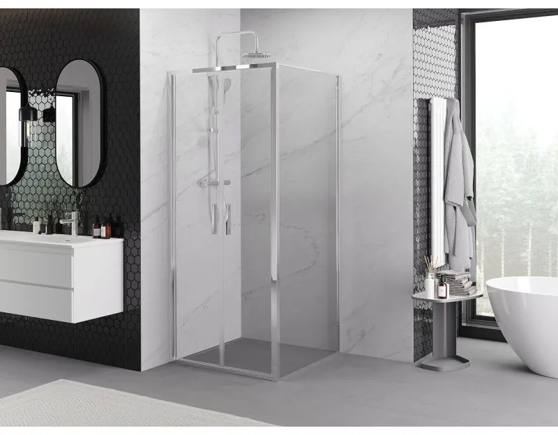 Mexen Exo, sprchovací kút s krídlovým dverami 70 x 70 cm, 6mm číre sklo, chrómový profil, 814-070-070-01-00