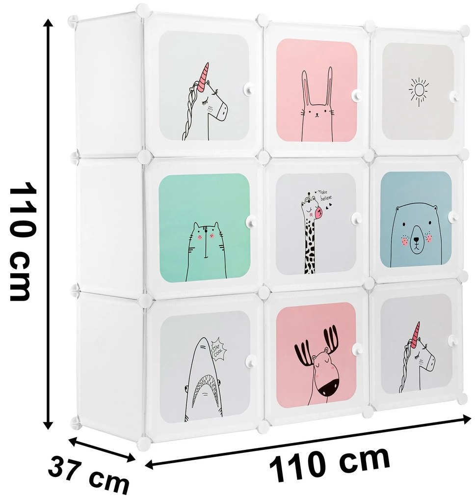 Detský modulárny regál Esla 110 cm biely/farebný