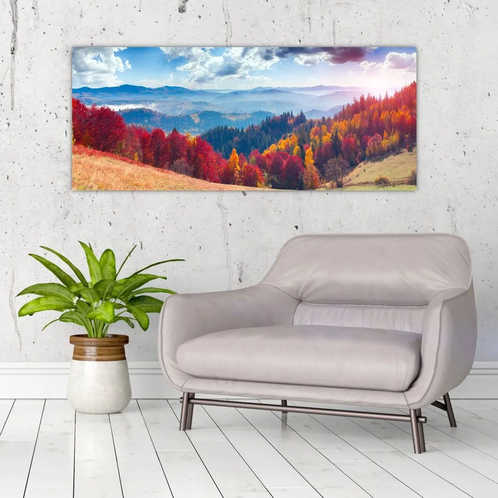 Obraz farebné jesenné krajiny (120x50 cm)