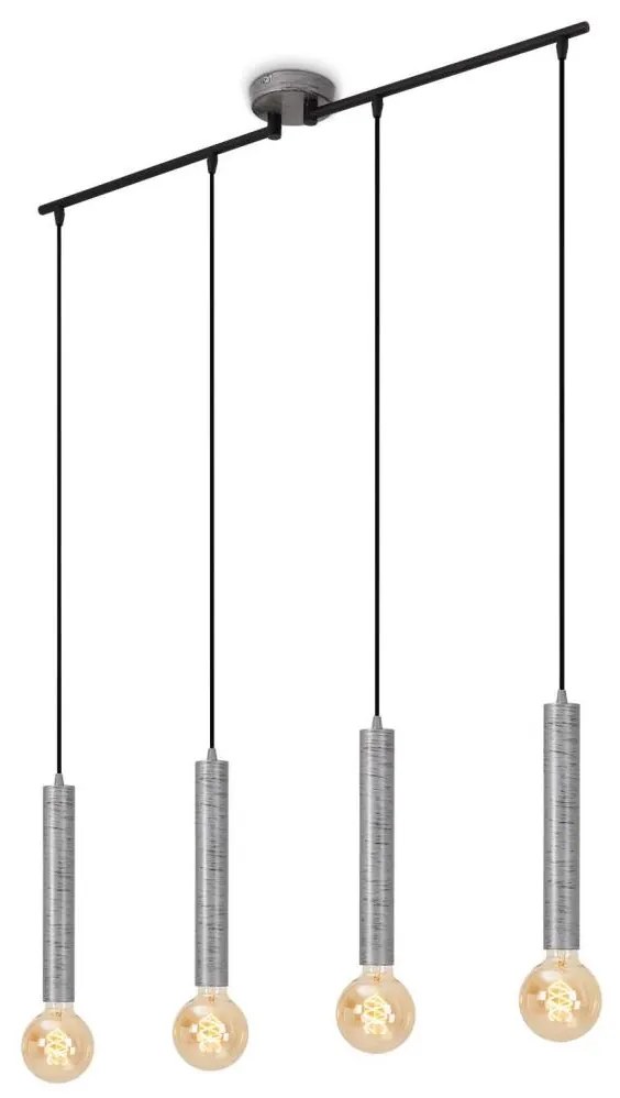Briloner - Luster na lanku LONGA 4xE27/60W/230V strieborná