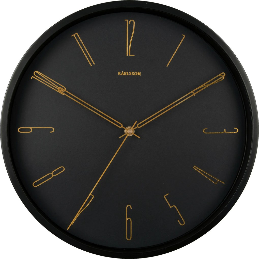 XXXLutz NÁSTENNÉ HODINY čierna, zlatá 35/35/4 cm Karlsson - Hodiny - 007143009901