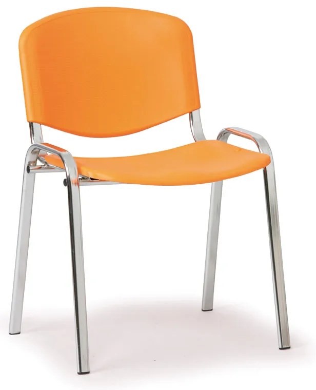 Plastová stolička ISO - chrómované nohy, oranžová