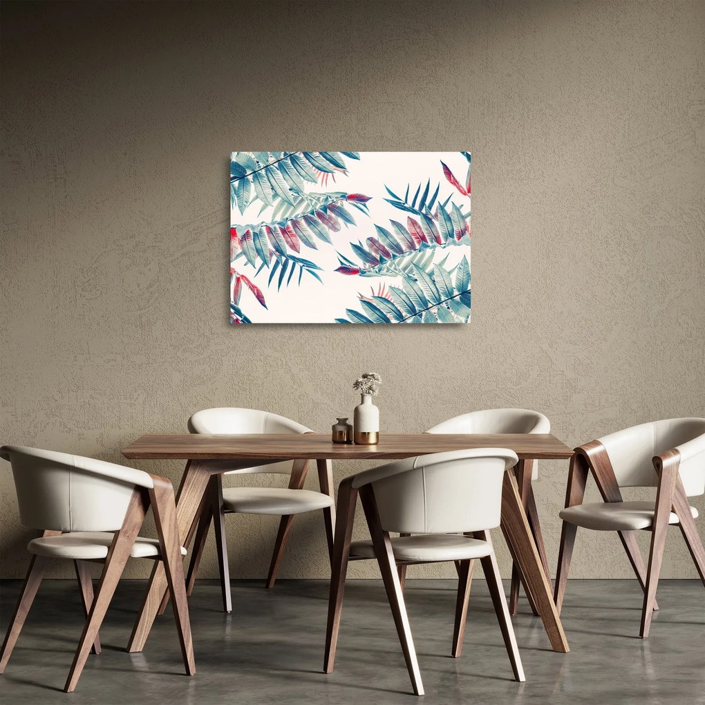 Sklenený obraz - Tropické listy (70x50 cm)