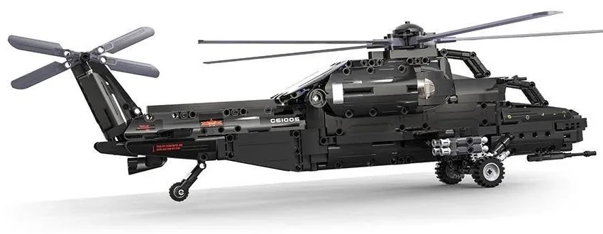 LEAN TOYS Stavebnica Helikoptéra Cada na diaľkové ovládanie čierna 989 kusov