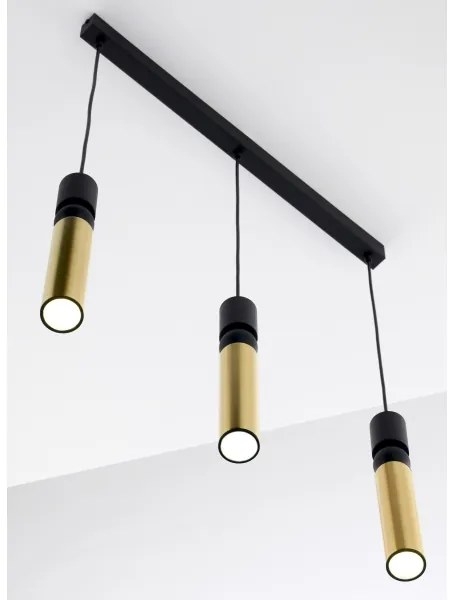 Jupiter 2007 - Luster na lanku ALAS 3xGU10/10W/230V zlatá/čierna