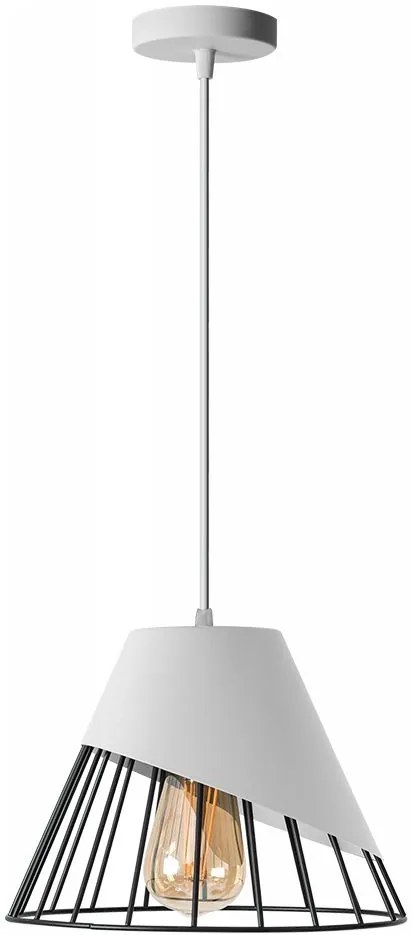 Toolight - závesná stropná zrkadlová lampa E27 60W APP228-1CP, čierna-biela, OSW-00888