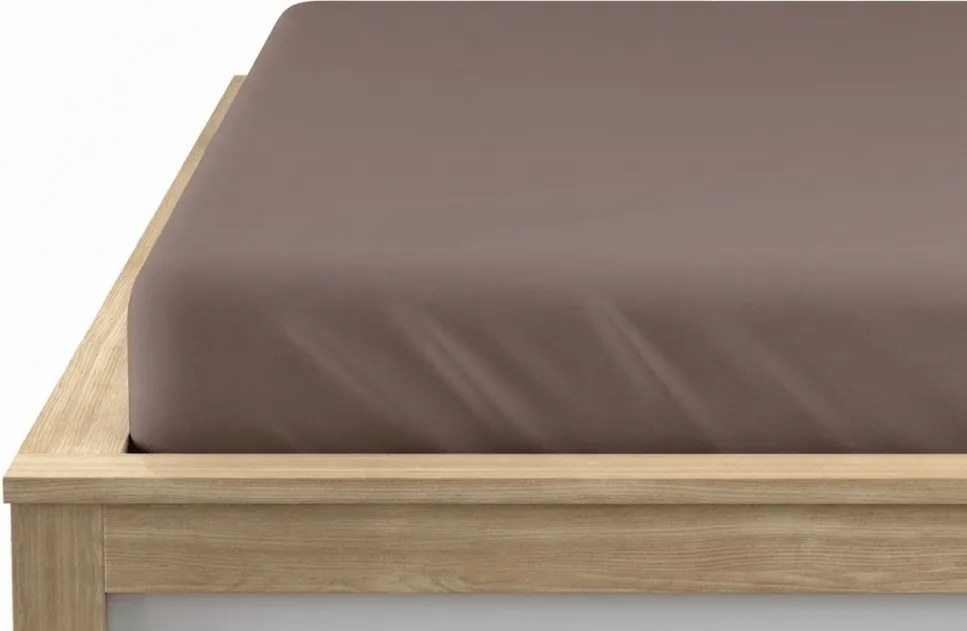 Napínacia obliečka z mikrovlákna hnedé 90 x 200 cm