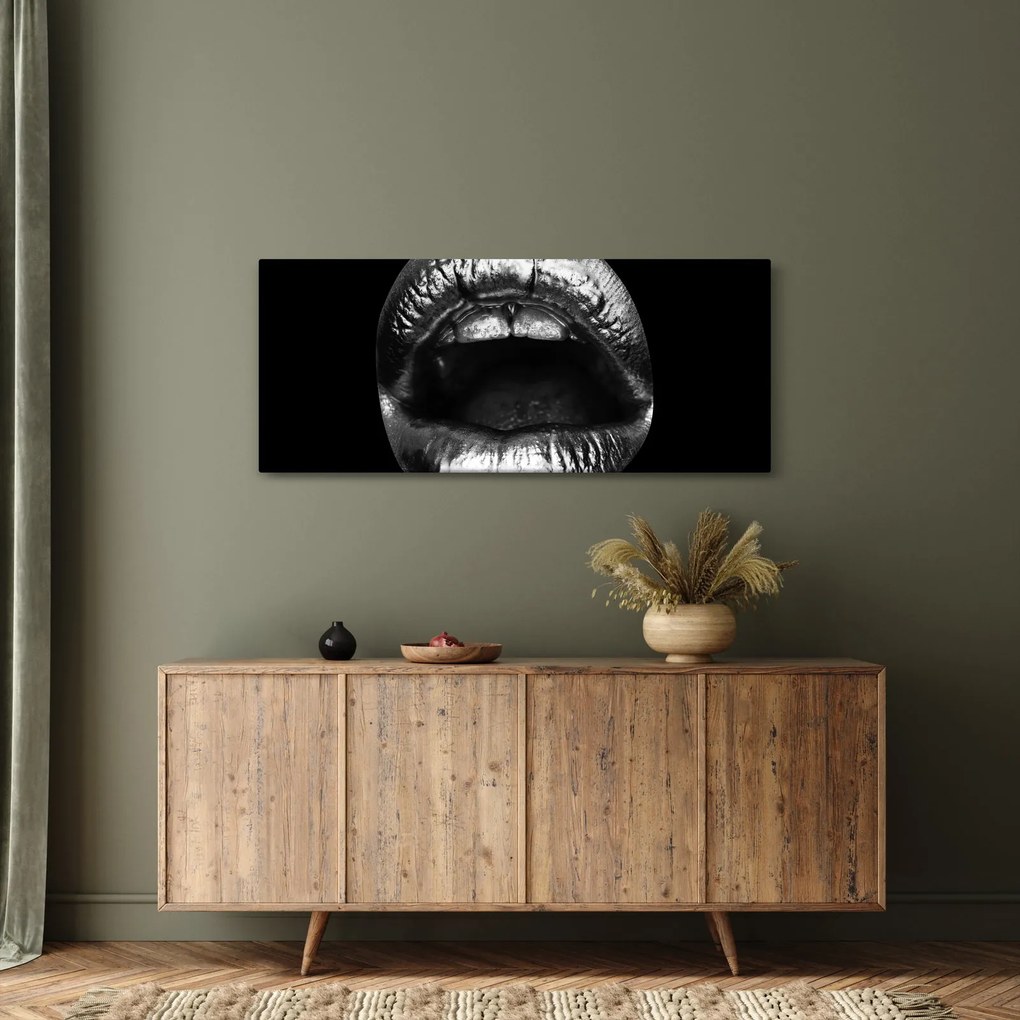 Obraz - Lesklé pery (120x50 cm)