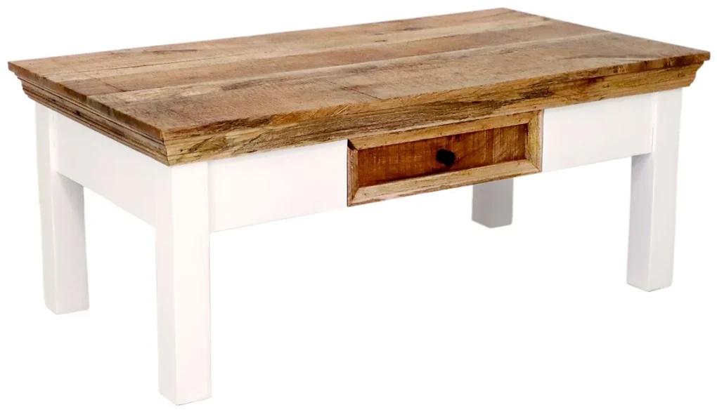 furniture-nabytek.cz - Konferenčný stolík so zásuvkou z masívu mango 110x45x60.