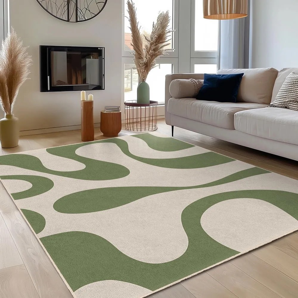 Zelený prateľný koberec 80x150 cm Matcha Latte – Mila Home