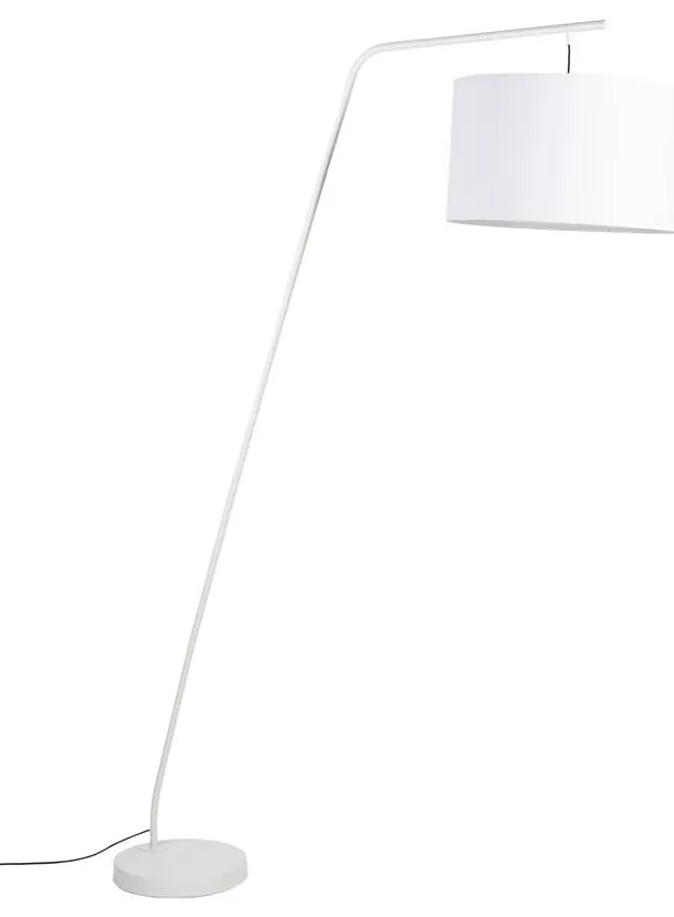 Biela stojacia lampa s textilným tienidlom (výška 220 cm) Martine – White Label