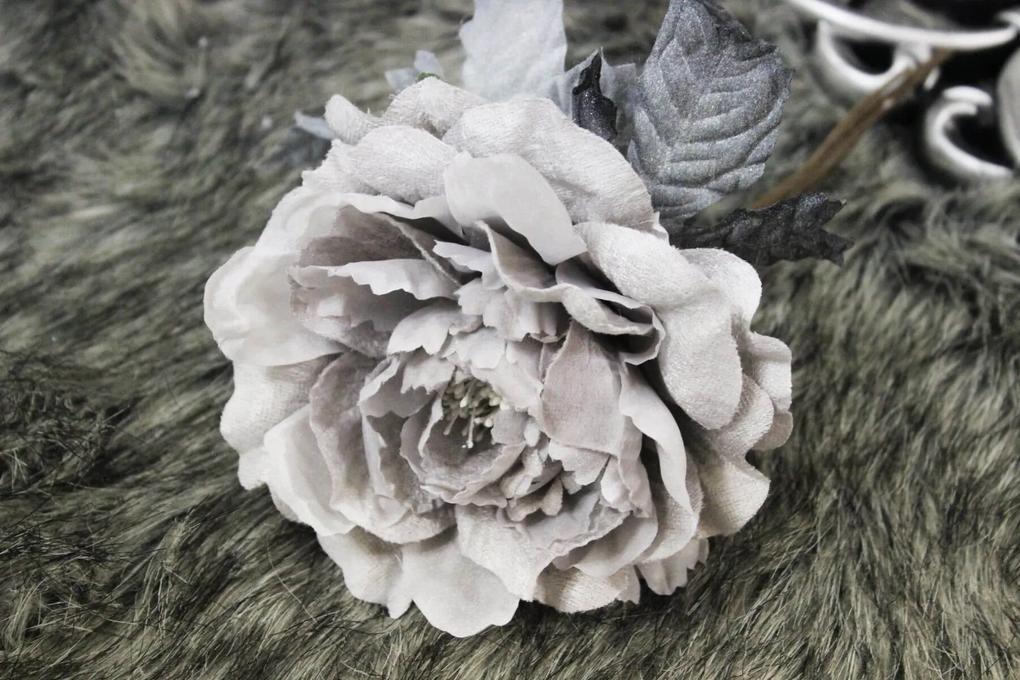 Sivá svetlá zamatová ruža 14cm