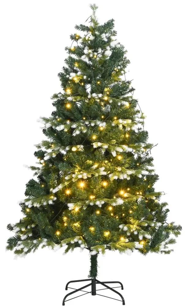 Umelý výklopný vianočný stromček 300 LED a snehové vločky 210cm 3210342