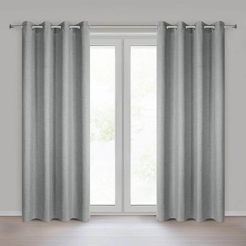 ZÁVES NA KRÚŽKOCH JULA2 140X250 CM STRIEBORNÁ