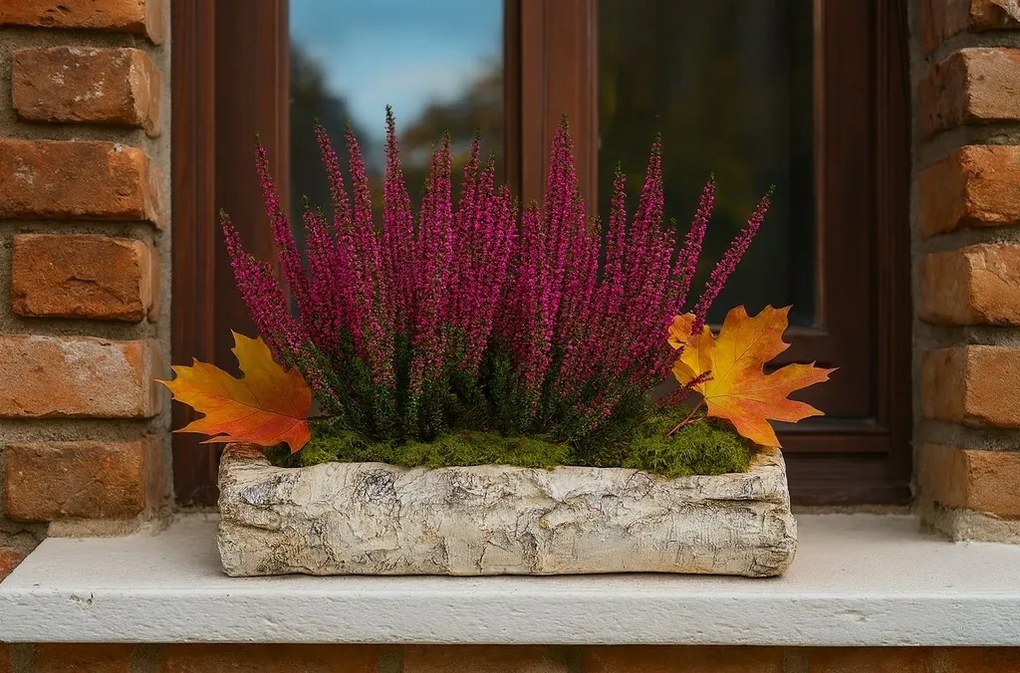 Obal na kvety - kvetináč, imitácia brezy, 32 x 12 x 8 cm, 32 cm