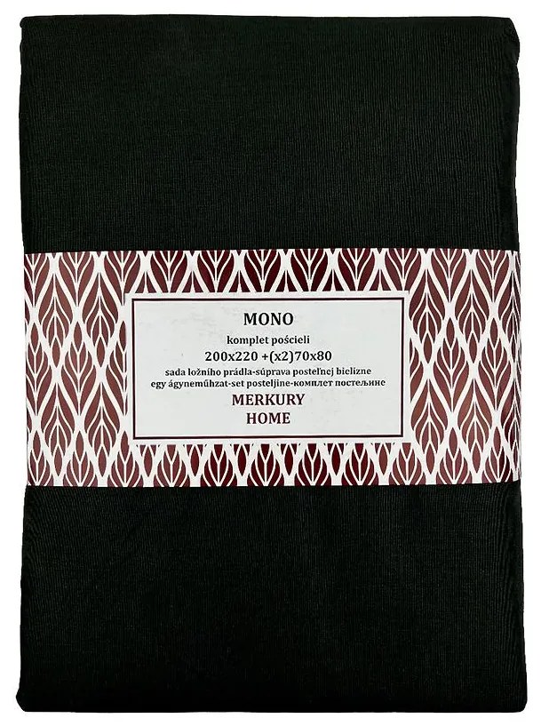 Obliečky Mono bavlna antracit 220x200 + (2) 70x80 Merkury Home