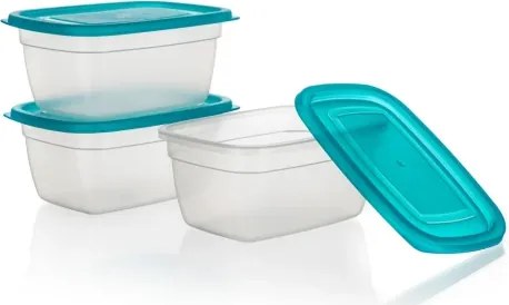 Súprava dóz na potraviny (3 ks) Accasa 0,95 l, tyrkysová%