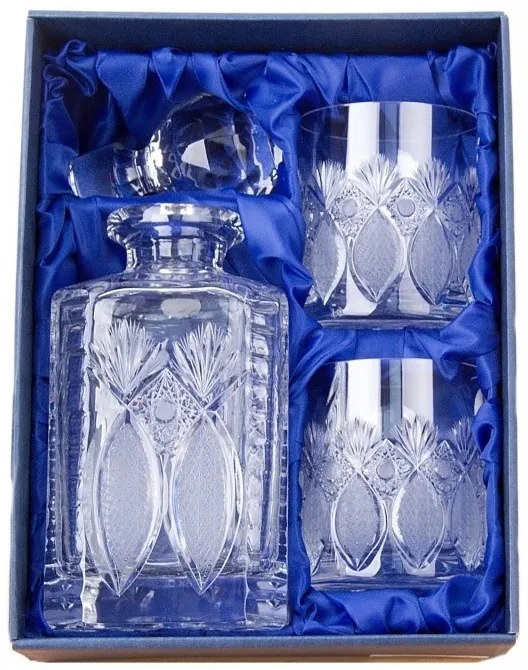 Onte Crystal Bohemia Crystal ručne brúsený whisky set Exclusive 1+2