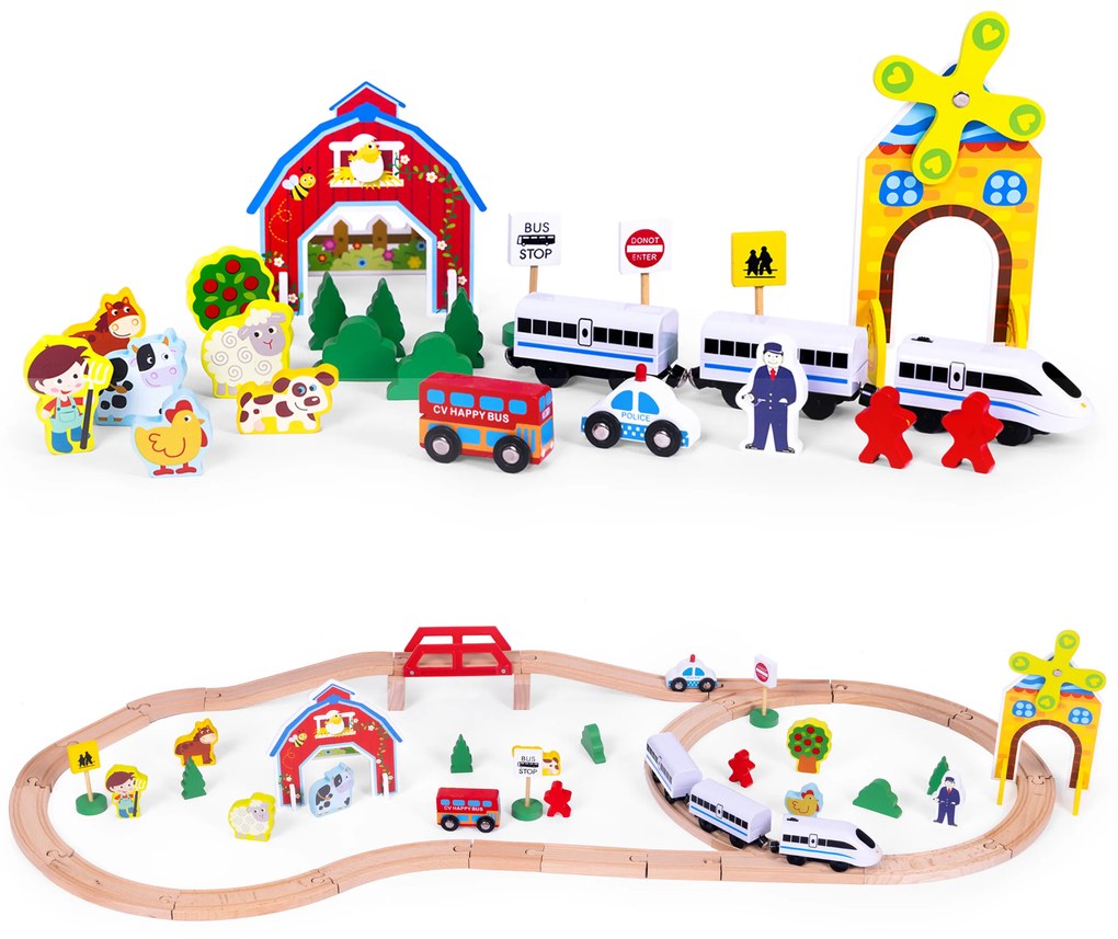 Wellhox Drevený železničný vlak na batérie