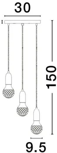 Retro luster Veda 30 mosadz
