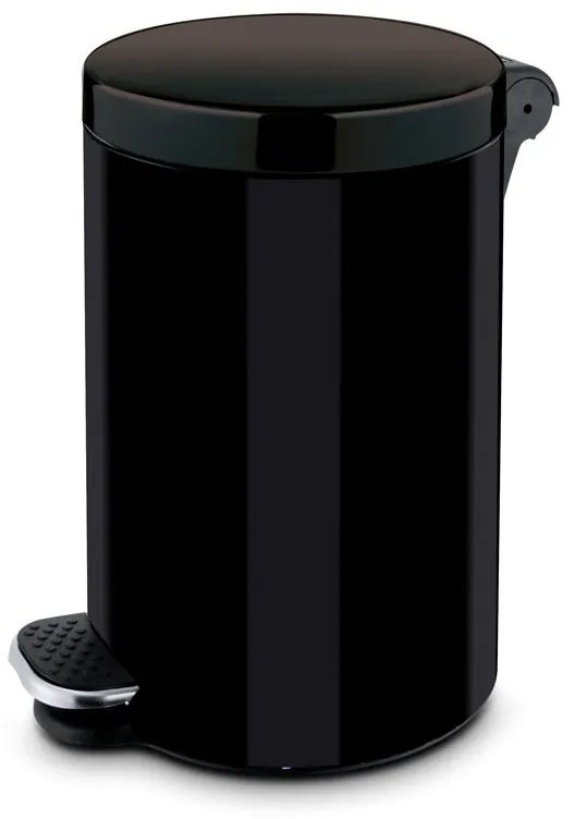 Alda Interiérový nášľapný odpadkový kôš, 20 l, lakovaný čierny