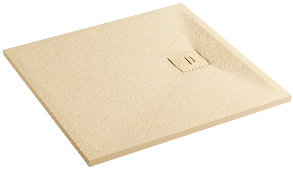 Erga Hyper, SMC sprchová vanička 100x70x2,6 cm + sifón, béžová matná, ERG-V06-SMC-7010S-BG