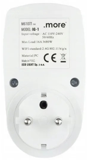 ECOLIGHT Múdra zásuvka s Tuya WiFi programátorom