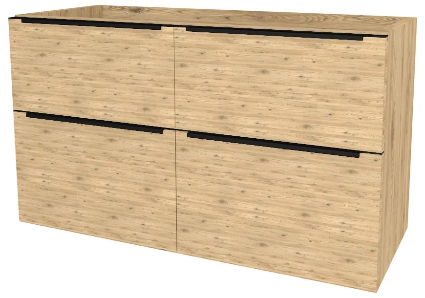 Mereo, Mereo Mailo, kúpeľňová skrinka 121 cm, čierne madlo, Multidecor, Dub San remo sand, MER-CN593SBDSAN