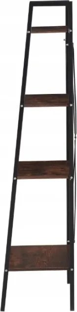Vintino LOFTIS 4-úrovňový regál 147x60x35 cm čierno-hnedý