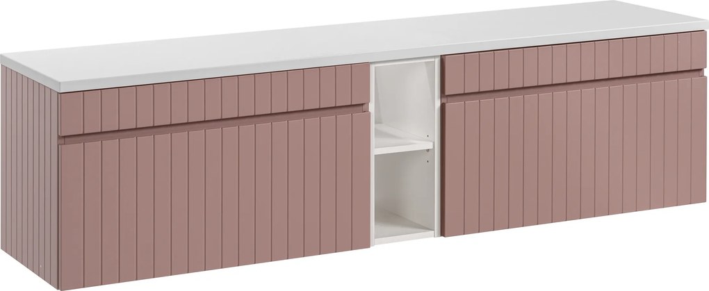 Comad Kúpeľňová skrinka pod doskové umývadlo set Iconic Rose 180 antická ružová/biela
