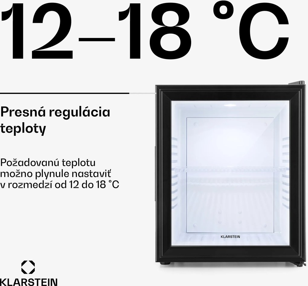 Klarstein Brooklyn, minibar, 30 l, energet. trieda F, čierna, sklo