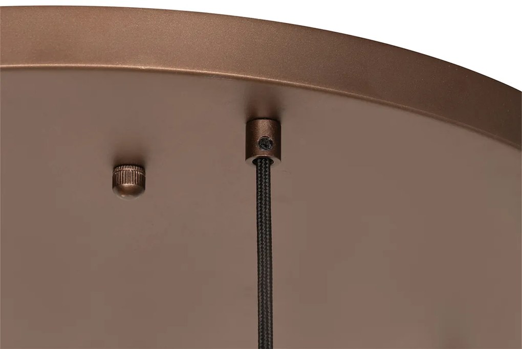 Art Deco závesné svietidlo tmavo bronzové s jantárovým sklom 7-žiarovkové - Sandra