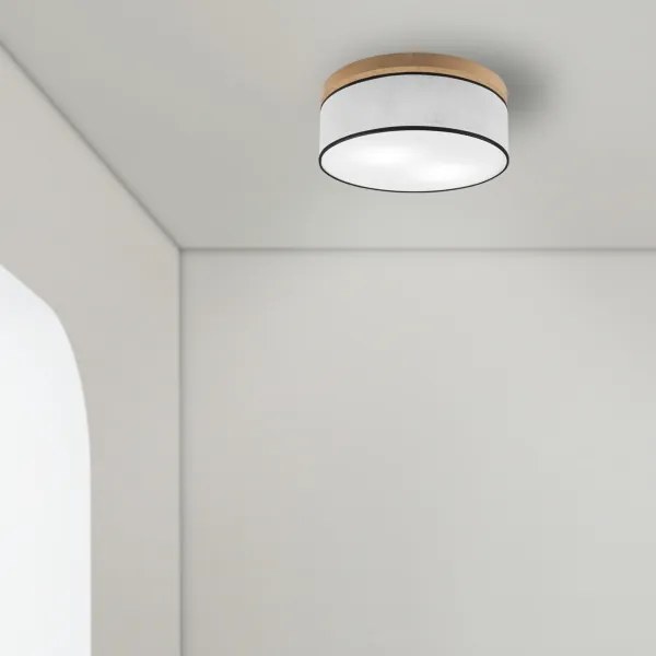 Brilagi - LED Stropné svietidlo BELLADONNA 2xE27/15W/230V pr. 40 cm biela/dub