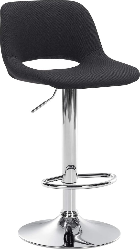 Barová stolička Camden - látka, chróm rám - Čierna