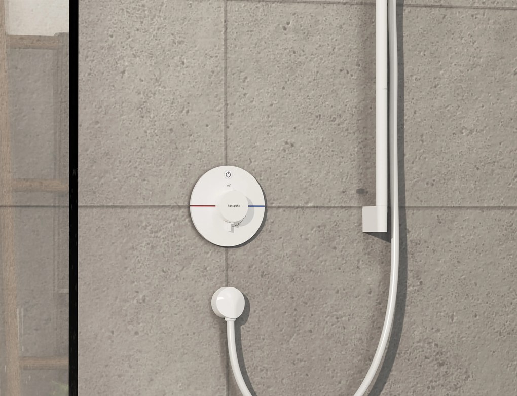Hansgrohe ShowerSelect Comfort S, termostat pod omietku pre 1 spotrebič, biela matná, HAN-15553700