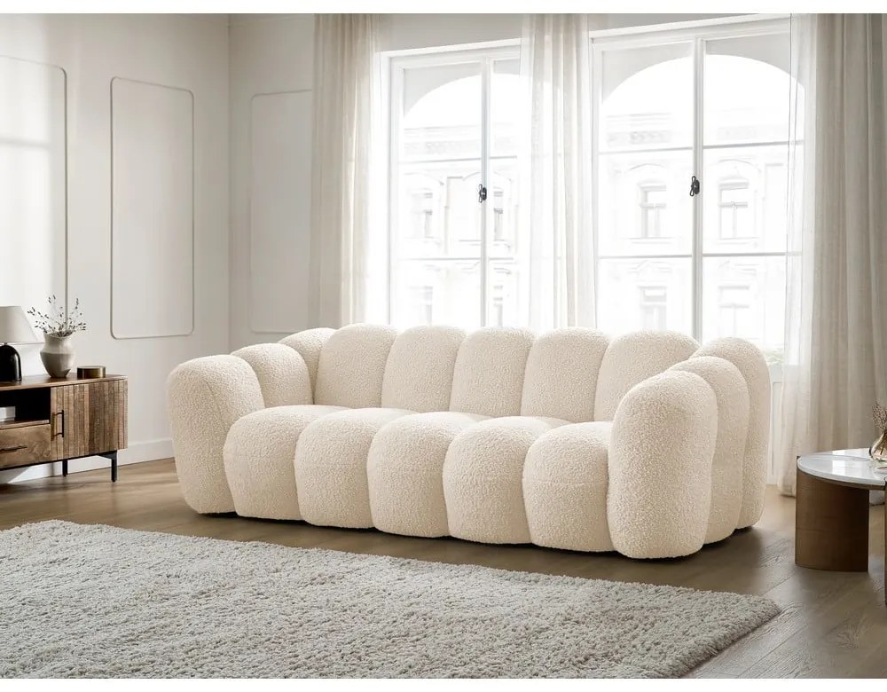 Béžová pohovka z textílie buklé 232 cm Hippolyte – Bobochic Paris