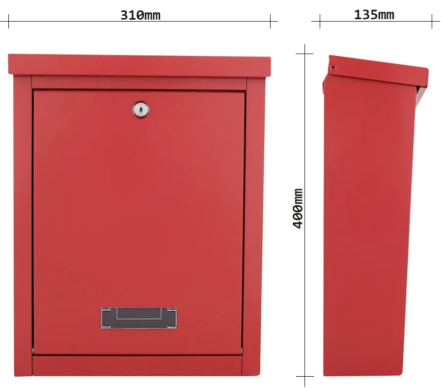 Rottner Brighton poštová schránka červená