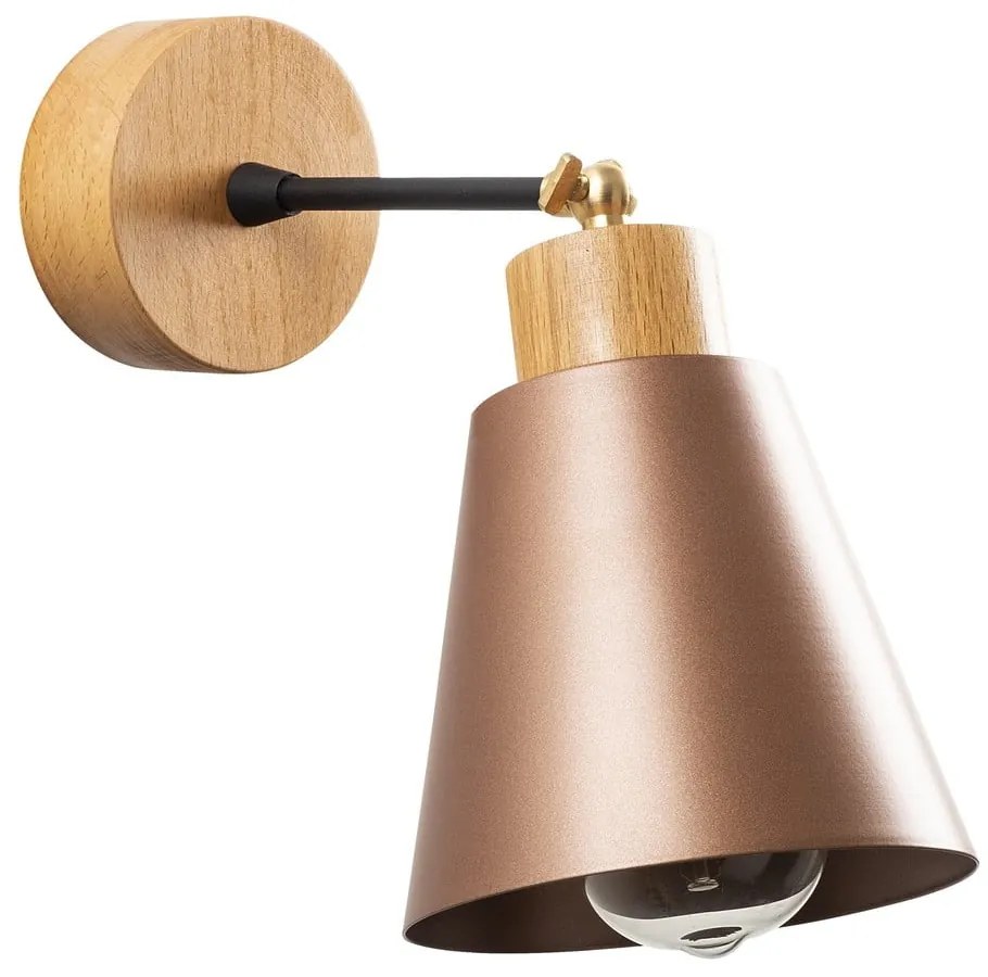 Nástenné svietidlo v medenej farbe/v prírodnej farbe ø 14 cm Manavgat – Opviq lights