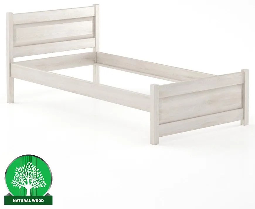 Posteľ buková LK120–100x200 bielený