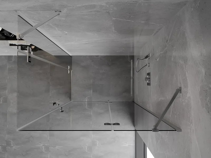 Mexen Mist-H Duo, 2-krídlový výklopný sprchový kút 75 x 120 cm, číre sklo, chrómový profil, 8A5-075L-120P-01-00
