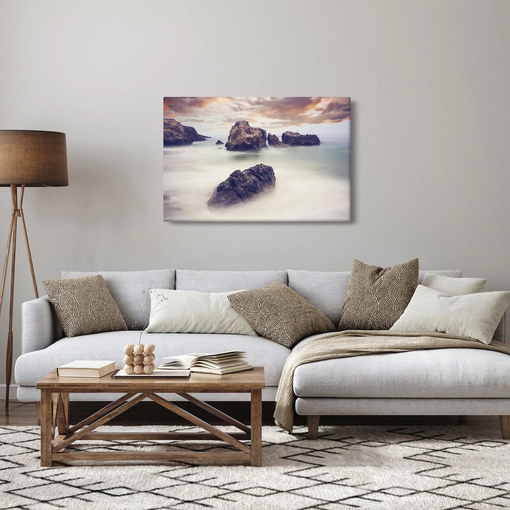 Obraz útesov v hmle (90x60 cm)