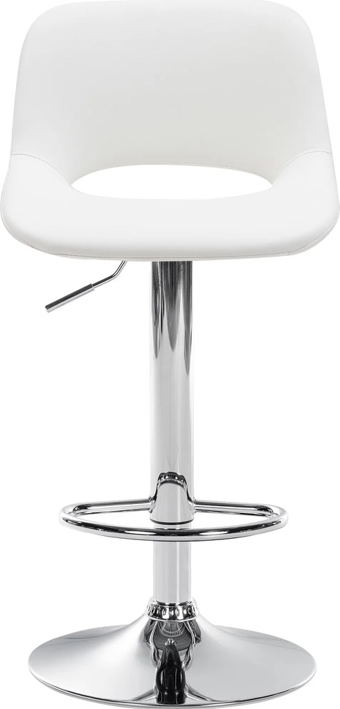 Barová stolička Camden - koženka, chróm rám - Biela