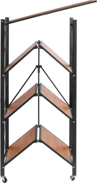 Policový regál BEVEL 4 hnedý